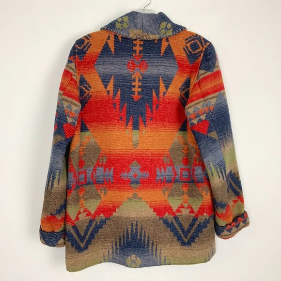 Territory Ahead Vintage Coat Multicolored Aztec Southwestern Blanket Jack Size S - Picture 5 of 16